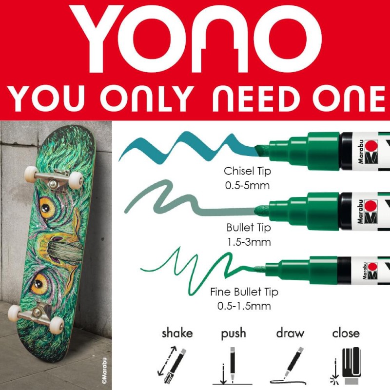 Set 4 markere Metallic 1.5-3 mm Yono Marabu