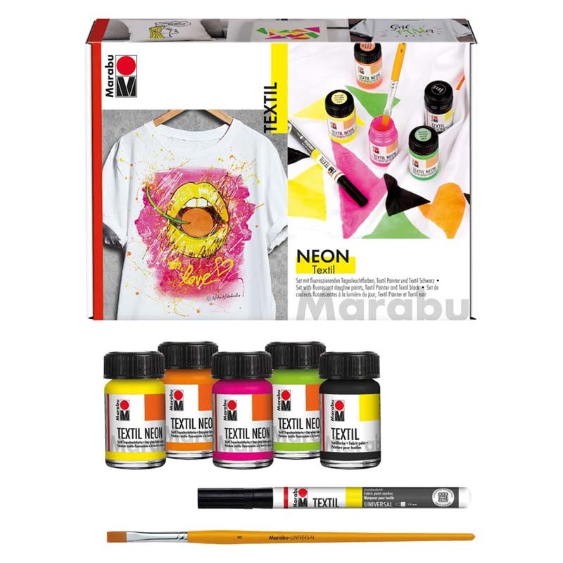 Set pictura textil Neon Marabu