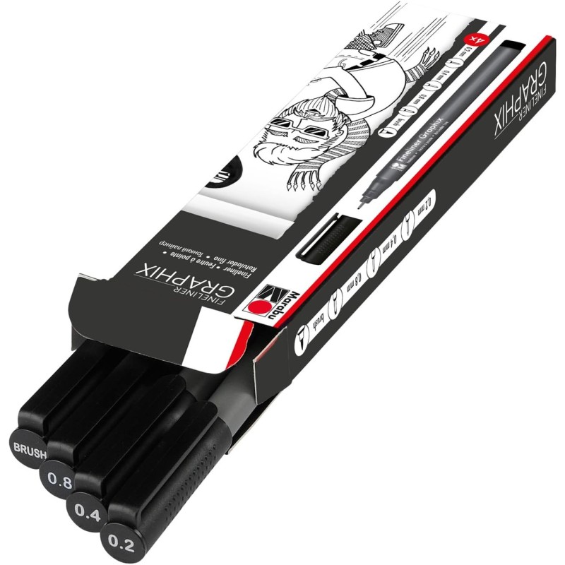 Set 4 linere Graphix Marabu
