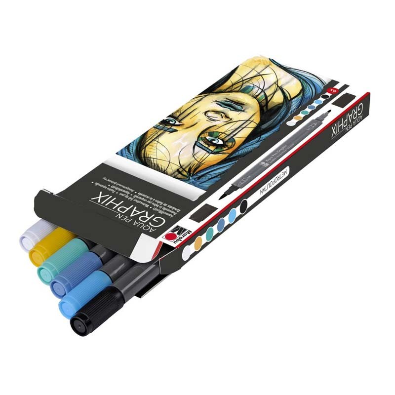 Set 6 markere Aqua Pen Metropolitan Graphix
