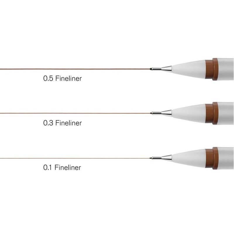 Set 3 fineliner Sepia Winsor&Newton