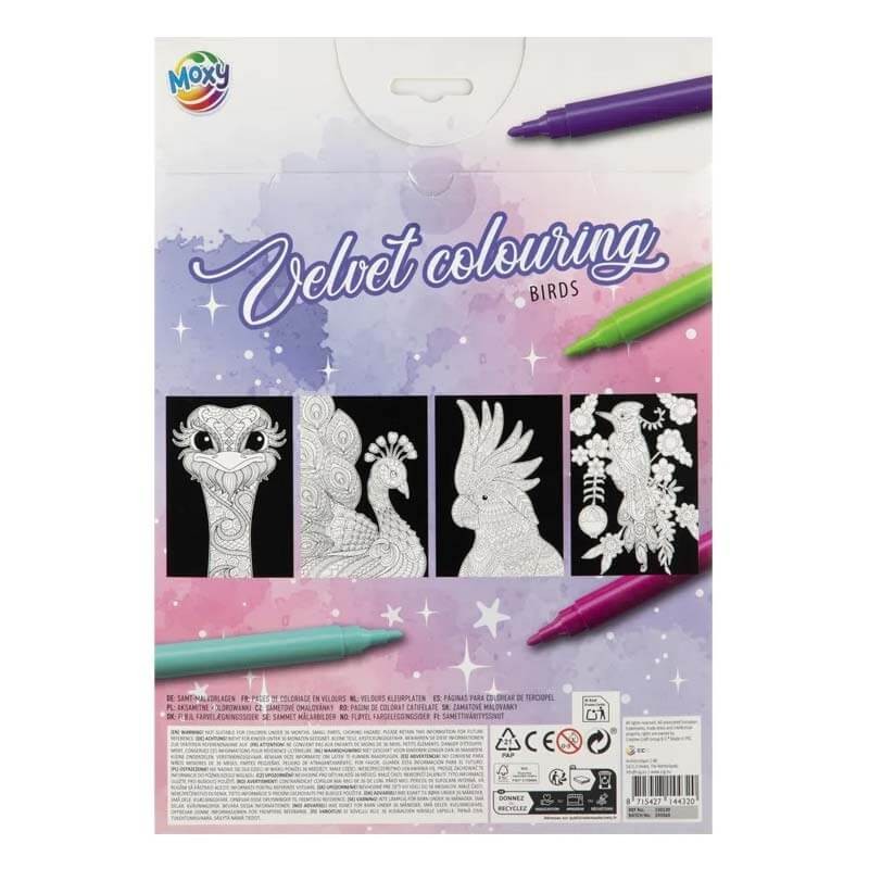Set coli de colorat Velvet Pasari