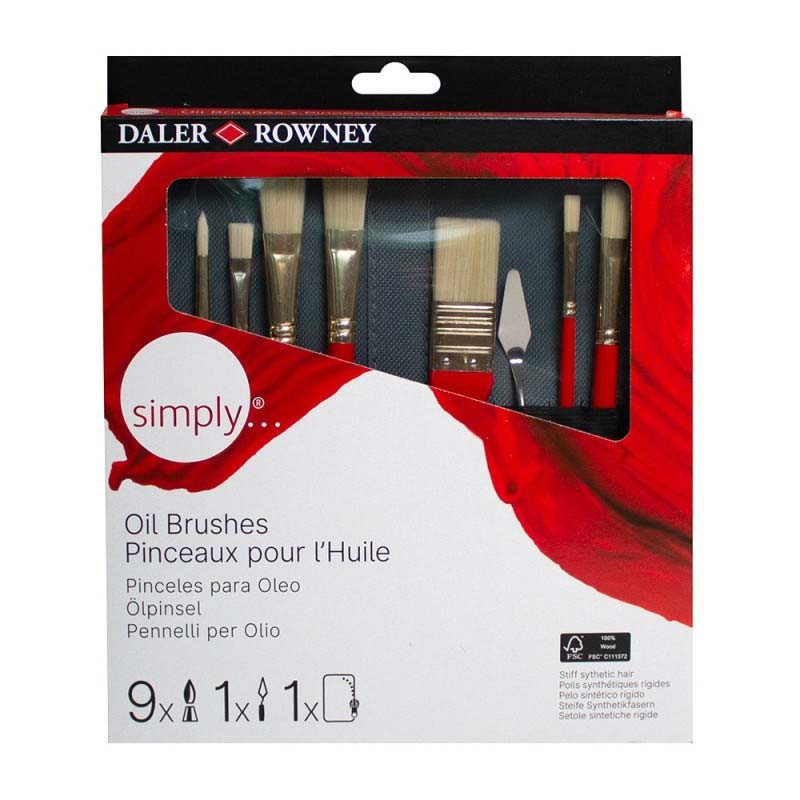 Trusa 10 pensule Oil Simply Daler Rowney