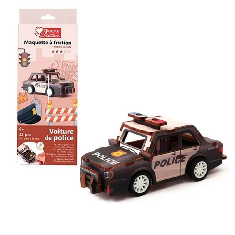 Kit constructie 3D masina politie Graine Creative