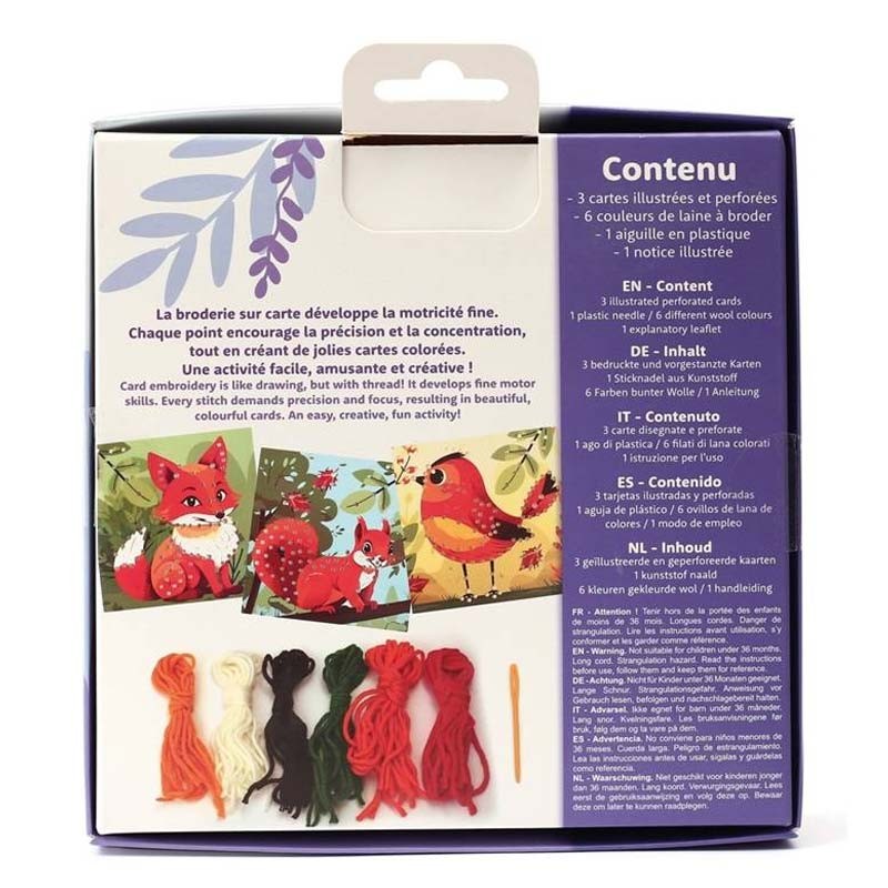 Kit broderie ilustratii animale Graine Creative