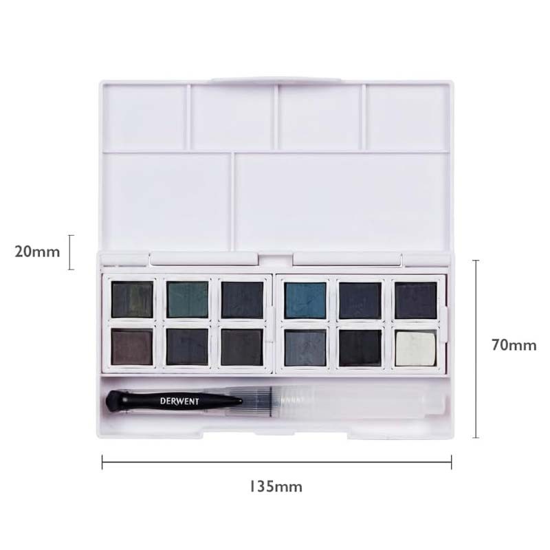 Set Inktense Paint Pan Tinted Charcoal Derwent