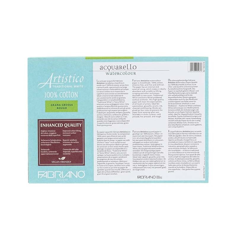 Bloc hartie acuarela Artistico Traditional White Fabriano