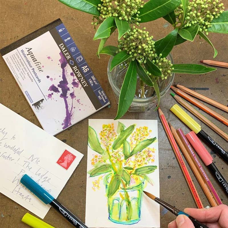 Bloc hartie acuarela Aquafine Postcard Daler Rowney