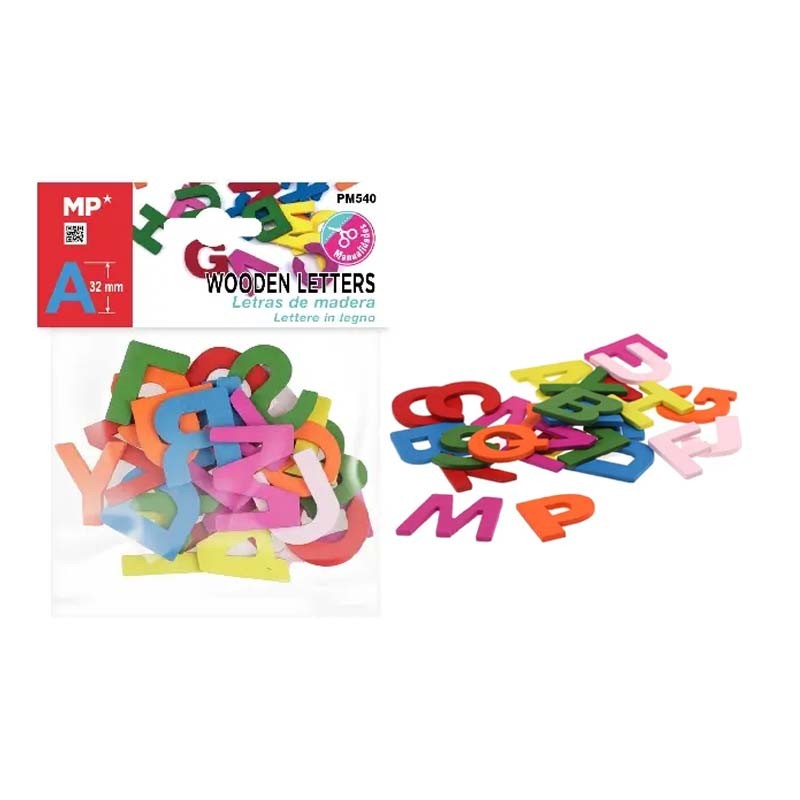Set litere colorate lemn 3.2cm Main Paper