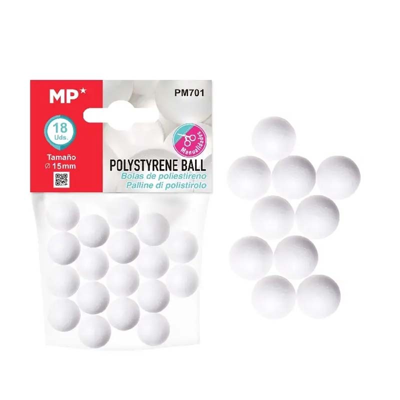 Set 18 bile polistiren 15mm Main Paper