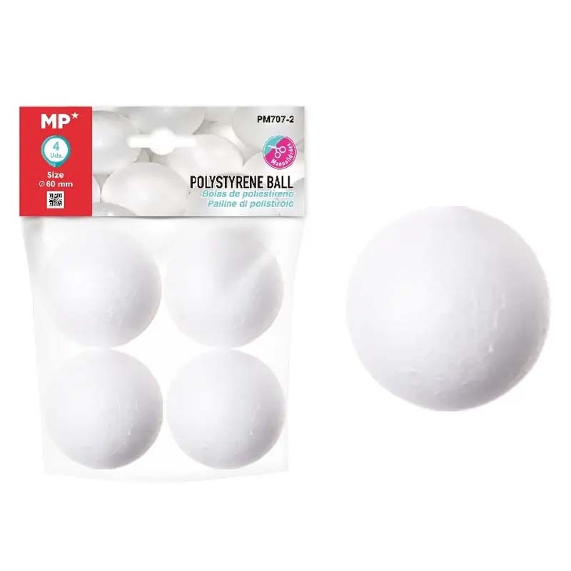 Set 4 bile polistiren 6cm Main Paper