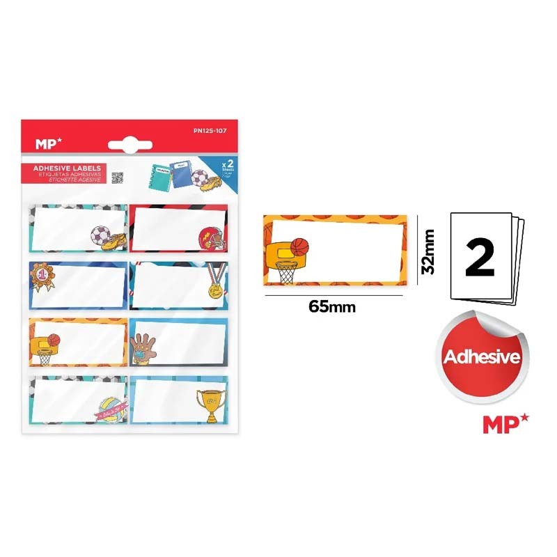 Set etichete adezive scolare Sports Main Paper