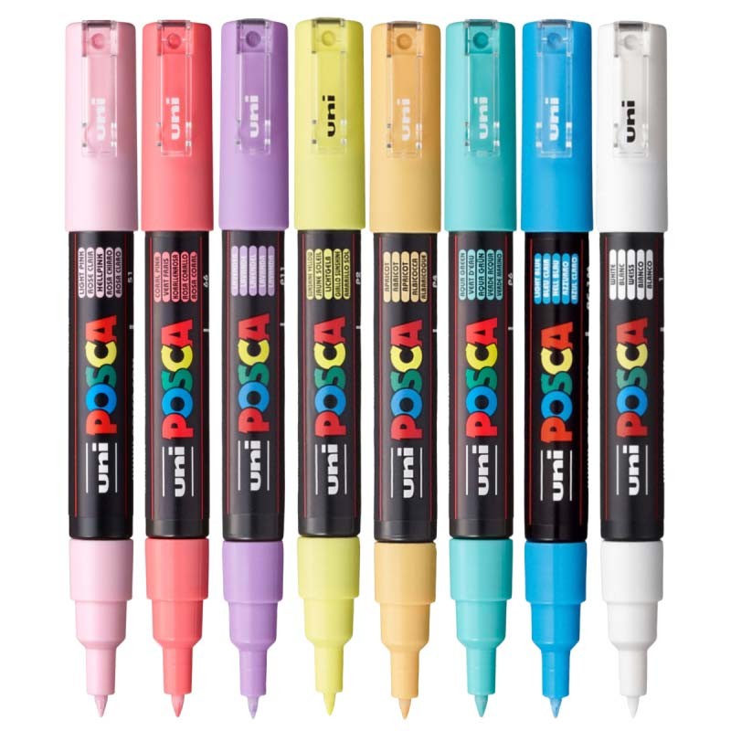 Set 8 markere PC-1M 0.7mm Pastel M1479 Posca