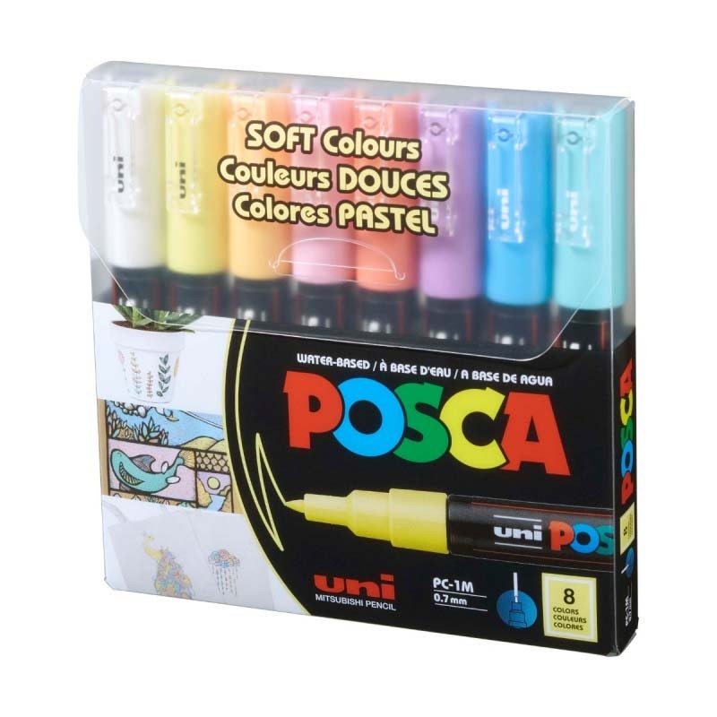 Set 8 markere PC-1M 0.7mm Pastel M1479 Posca