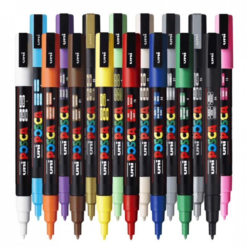 Set 16 markere PC-3M 0.9-1.3mm M1482 Posca