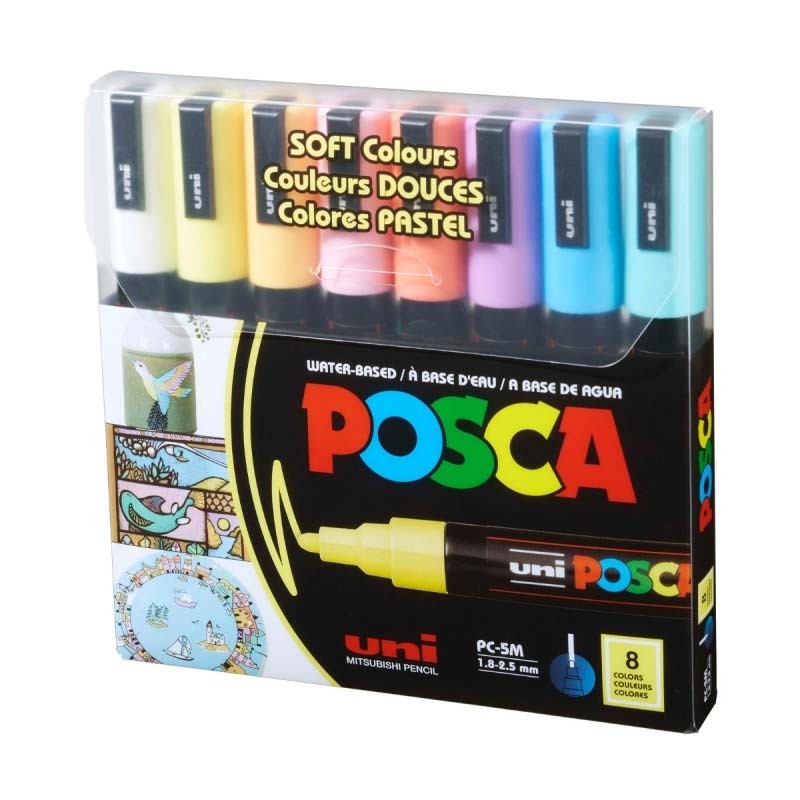 Set 8 markere PC-5M 1.8-2.5mm Pastel M1487 Posca