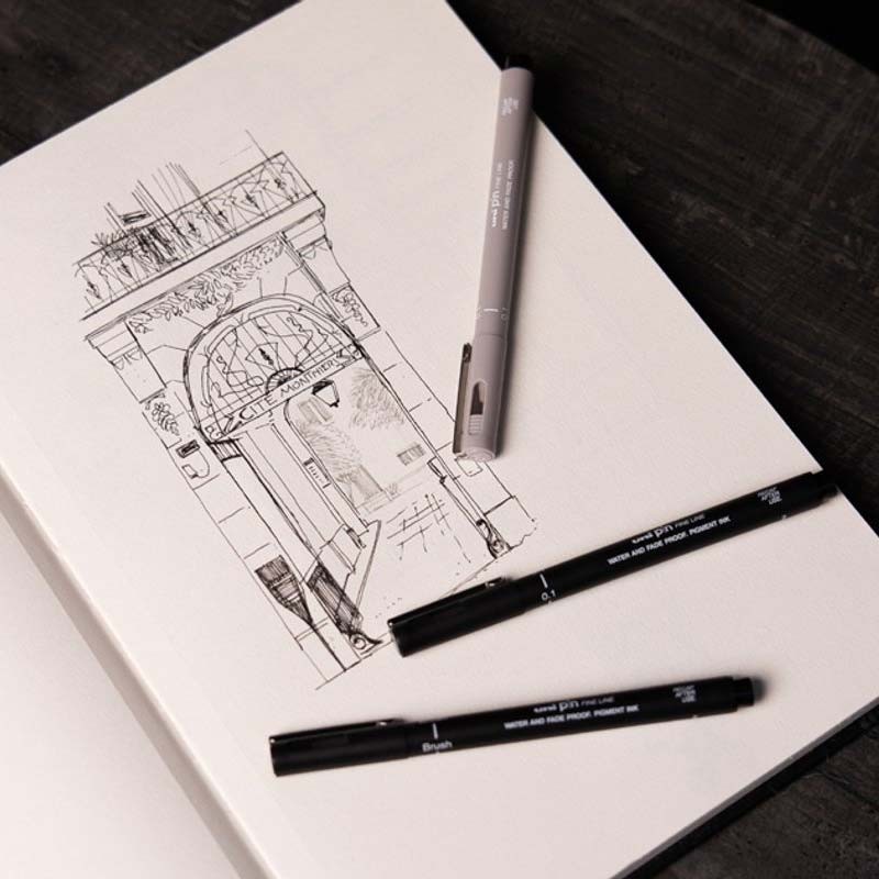 Set 8 linere Sketching Starter Case Uni Pin