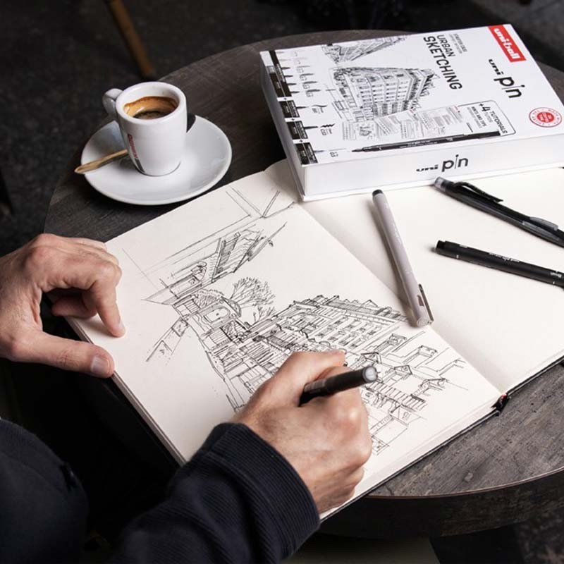 Set 8 linere Sketching Starter Case Uni Pin