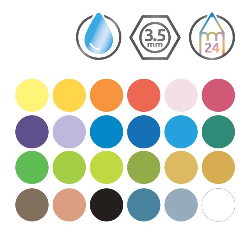 Set 24 creioane acuarela Watercolour Derwent
