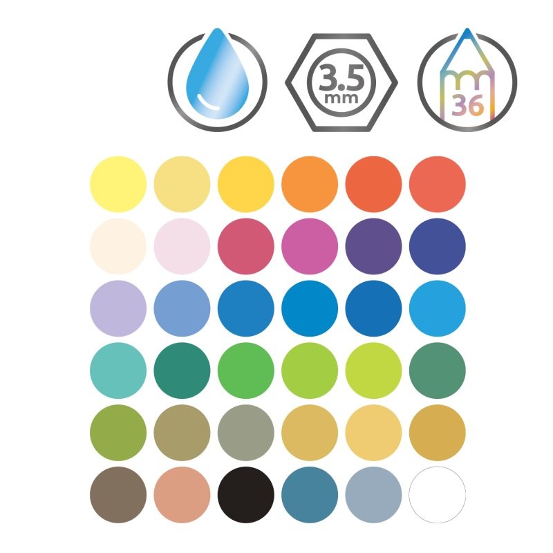 Set 36 creioane acuarela Watercolour Derwent
