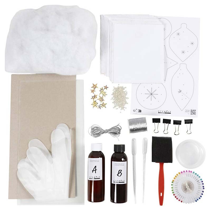 Set creativ decoratiuni Craciun Cyanotype