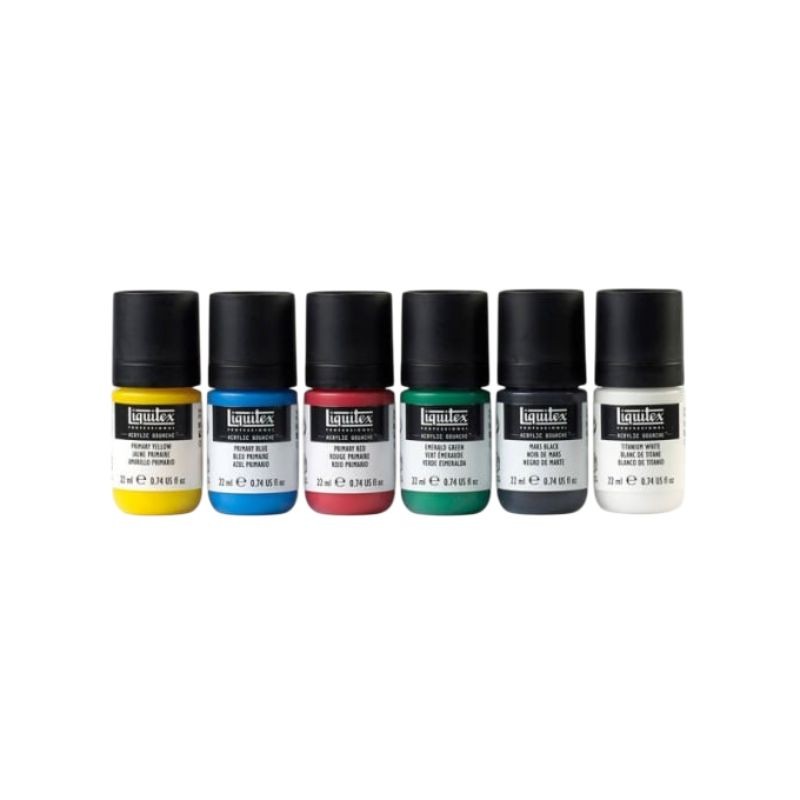 Set culori Acrylic Gouache 6x22ml Primaries Liquitex