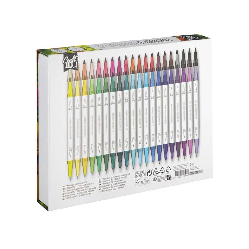 Set 40 finelinere brushpen Grafix