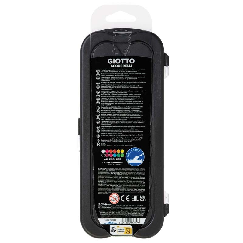 Set 12 acuarele cu pensula Fluo Giotto
