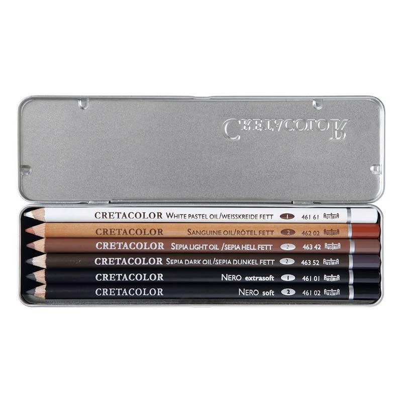 Set 6 creioane carbune uleios Cretacolor