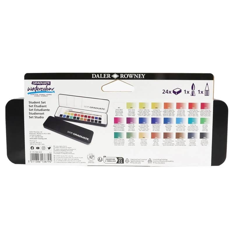 Set 24 acuarele godete Graduate Daler Rowney