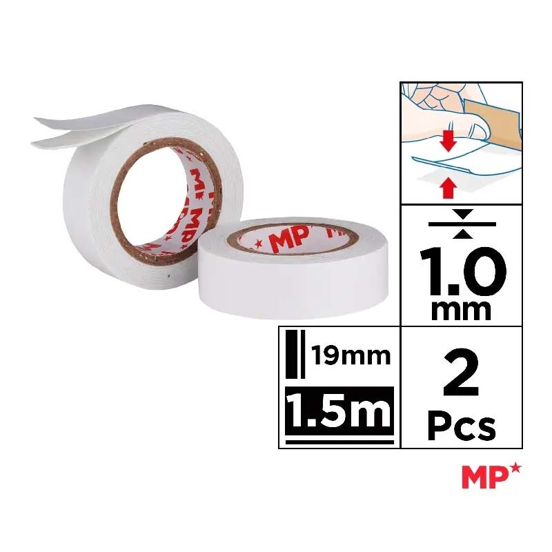 Set banda dublu adeziva spuma 19MM 2X1.5M Main Paper