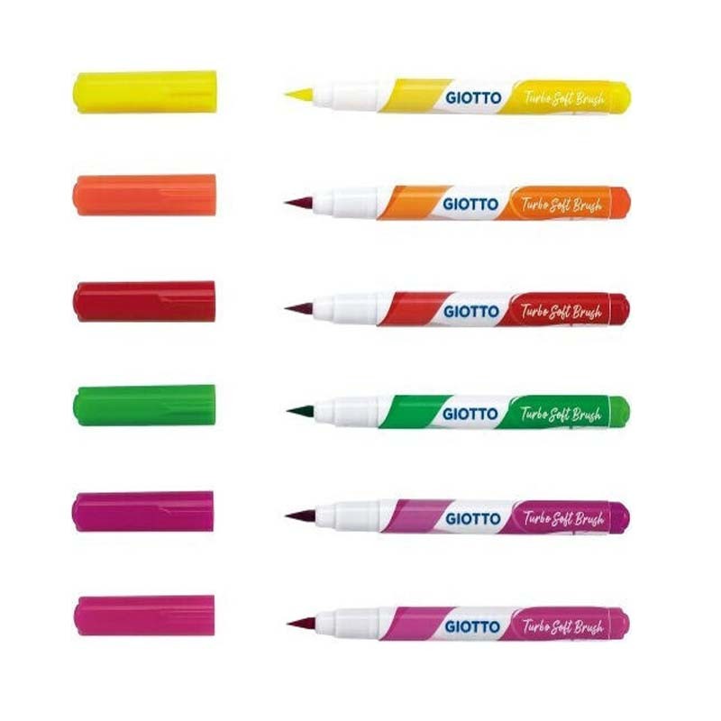 Set 6 markere Neon Soft Brush Turbo Giotto