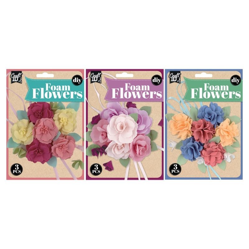 Set 3 flori violet din spuma