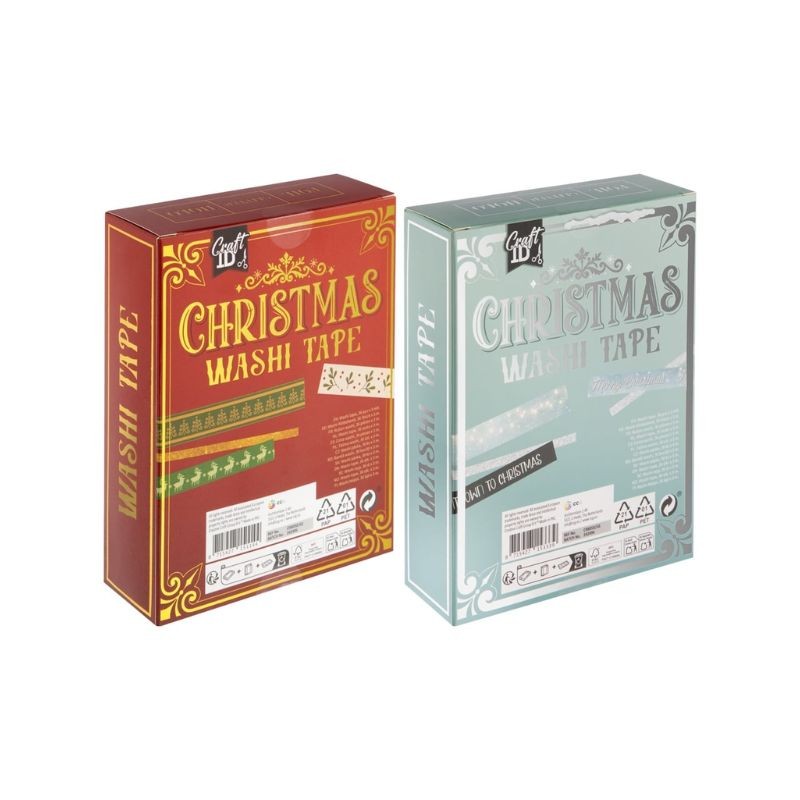 Set 36 banda adeziva Green Christmas washi tape