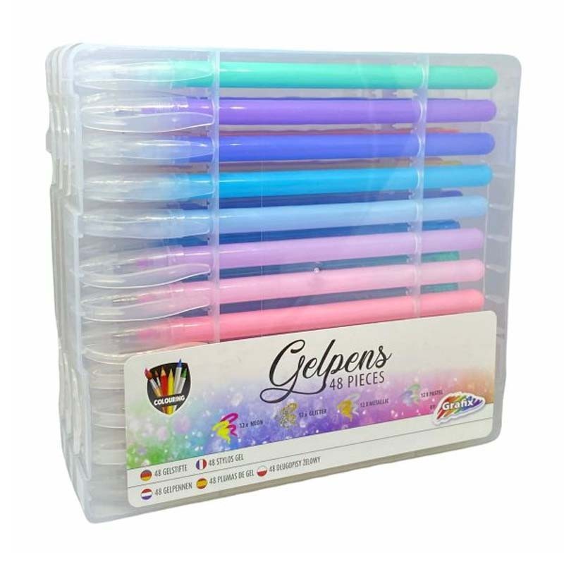 Set 48 pixuri cu gel colorate Grafix