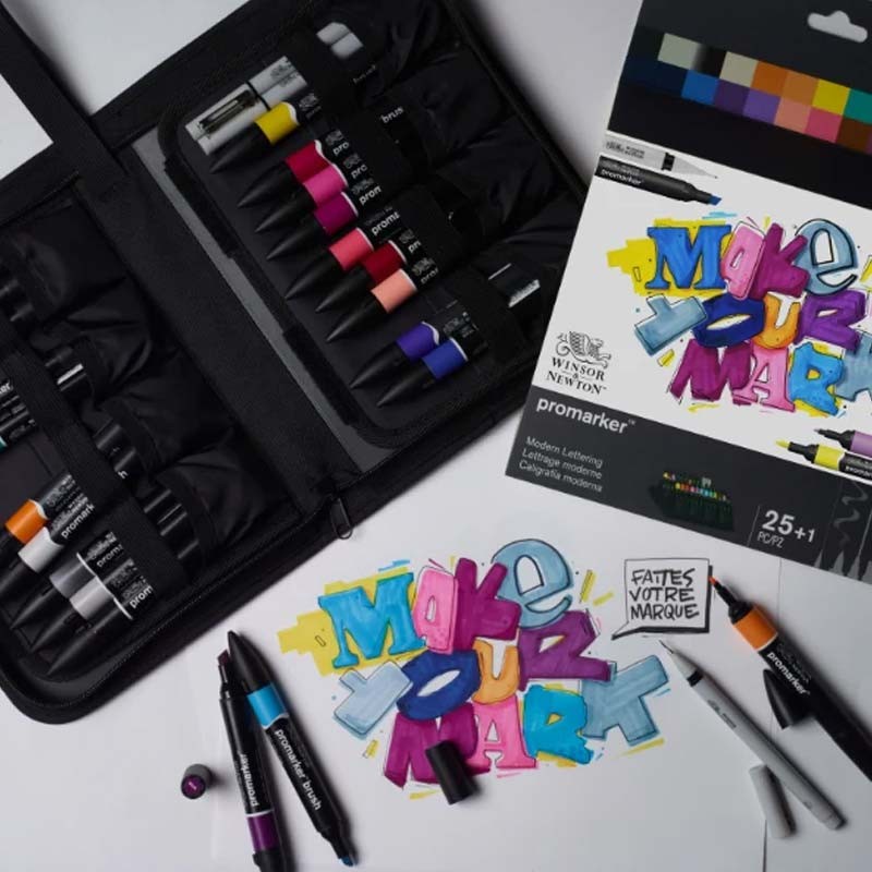 Set 25+1 Promarker Modern Lettering Winsor&Newton