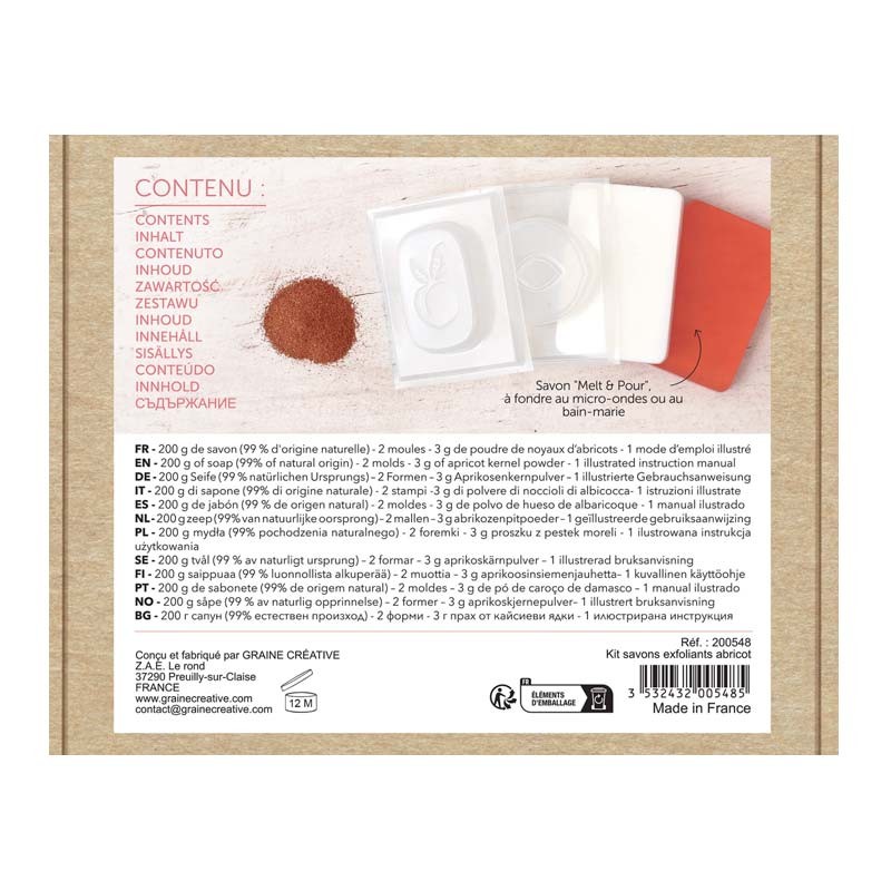 Kit sapun exfoliant Peach Graine Creative