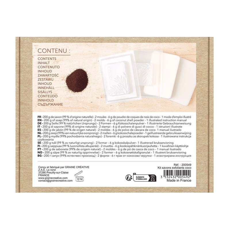Kit sapun exfoliant Coconut Graine Creative