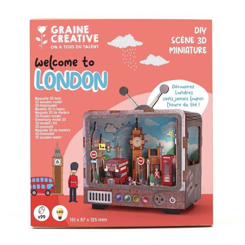 Kit macheta lemn LED Londra Graine Creative