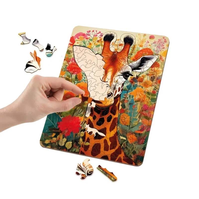 Set creativ wooden puzzle girafa