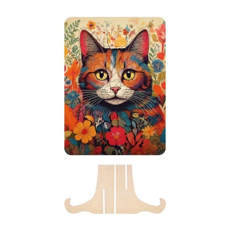 Set creativ wooden puzzle pisica