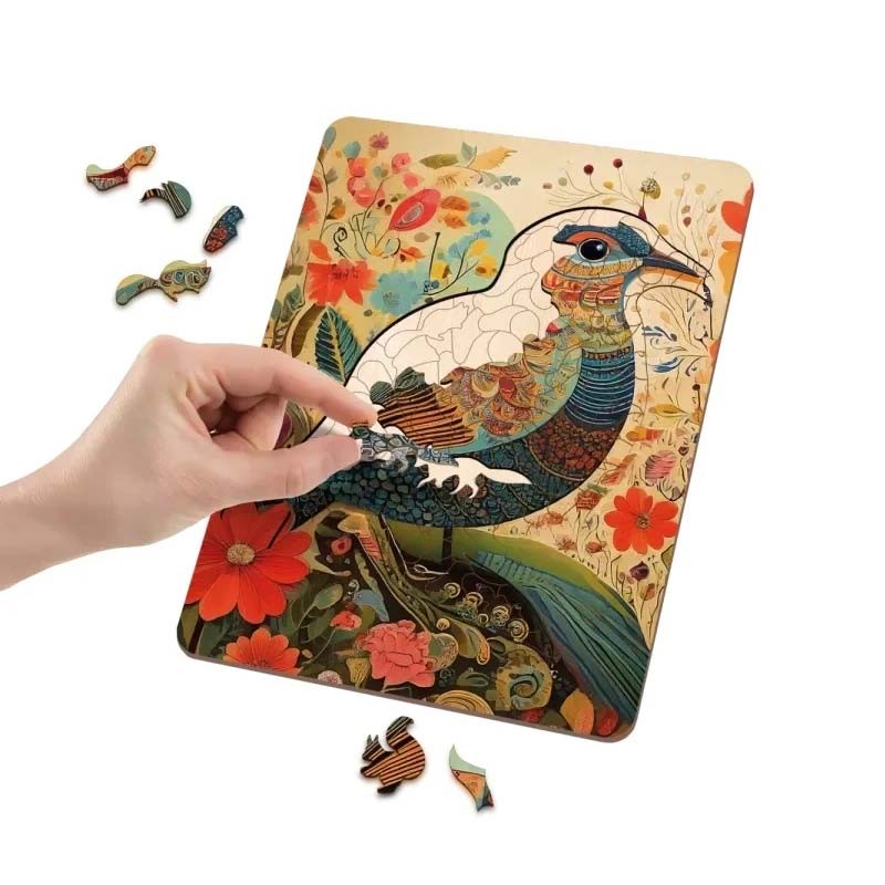 Set creativ wooden puzzle pasare - PictorShop