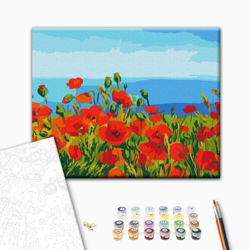 Pictura pe numere 40x50cm Field of poppies Atelier