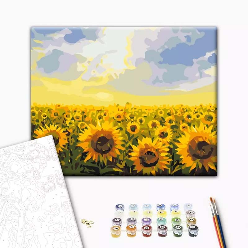Pictura pe numere 40x50cm Field of sunflowers Atelier