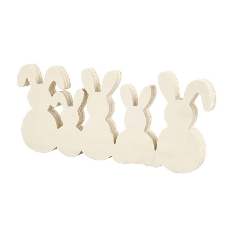 Decoratiune lemn 11x30cm iepurasi