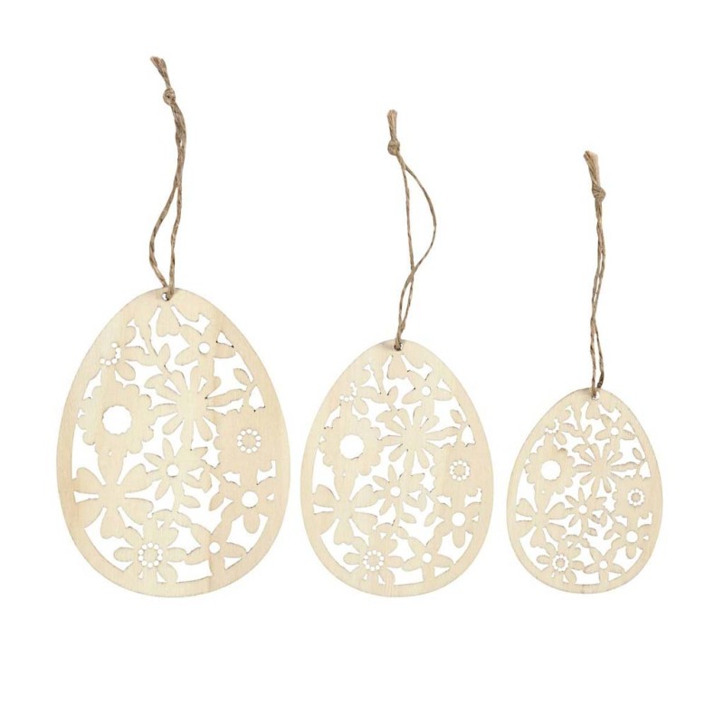 Set 3 ornamente lemn oua Paste