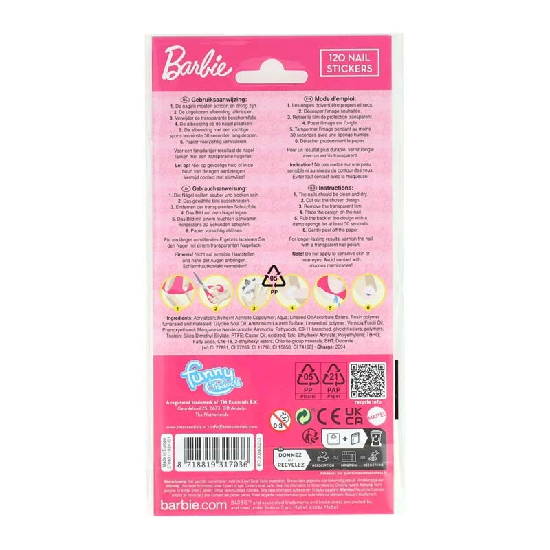 Stickere autoadezive unghii Barbie