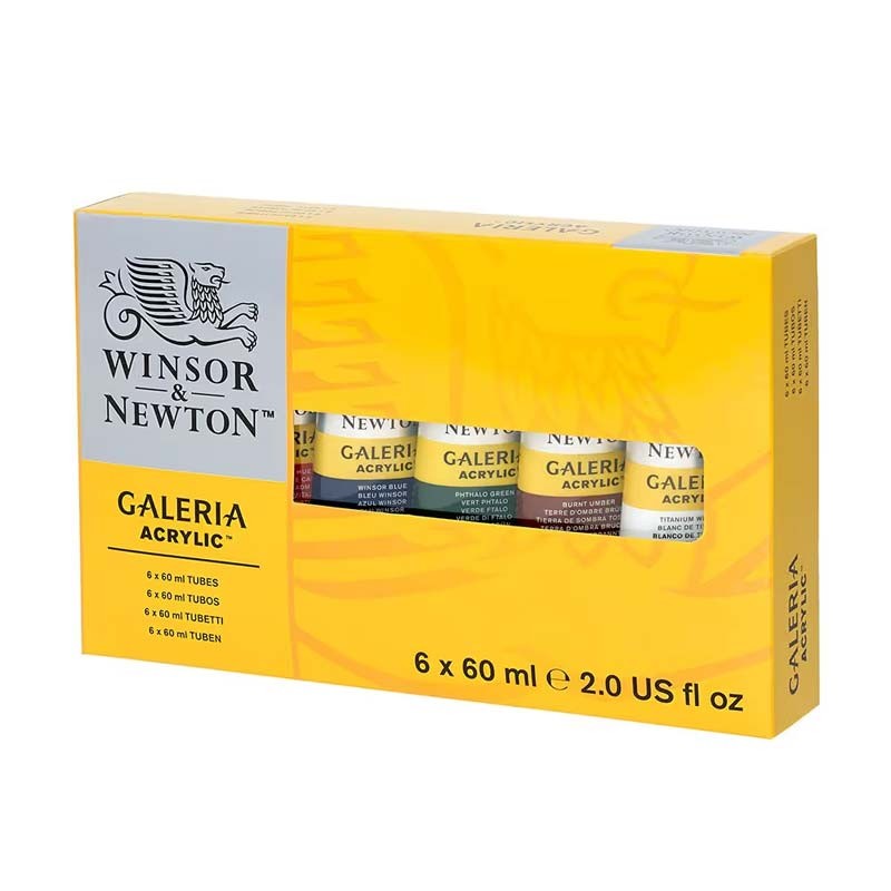 Set 6x60ml culori acrilice Galeria Winsor Newton