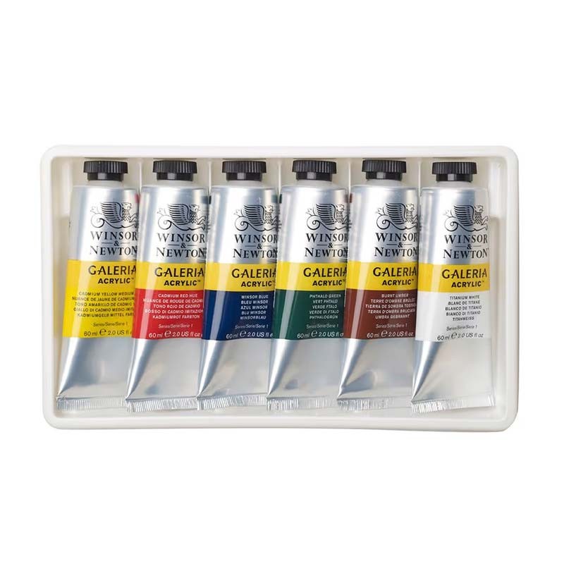 Set 6x60ml culori acrilice Galeria Winsor Newton