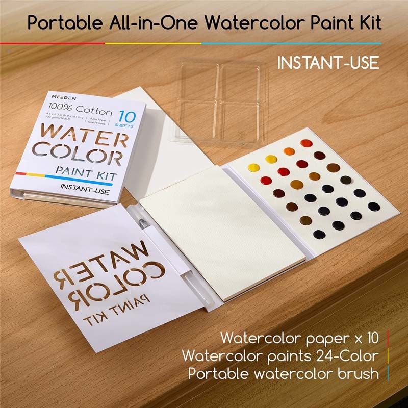 Set 24 acuarele Portable Kit Meeden